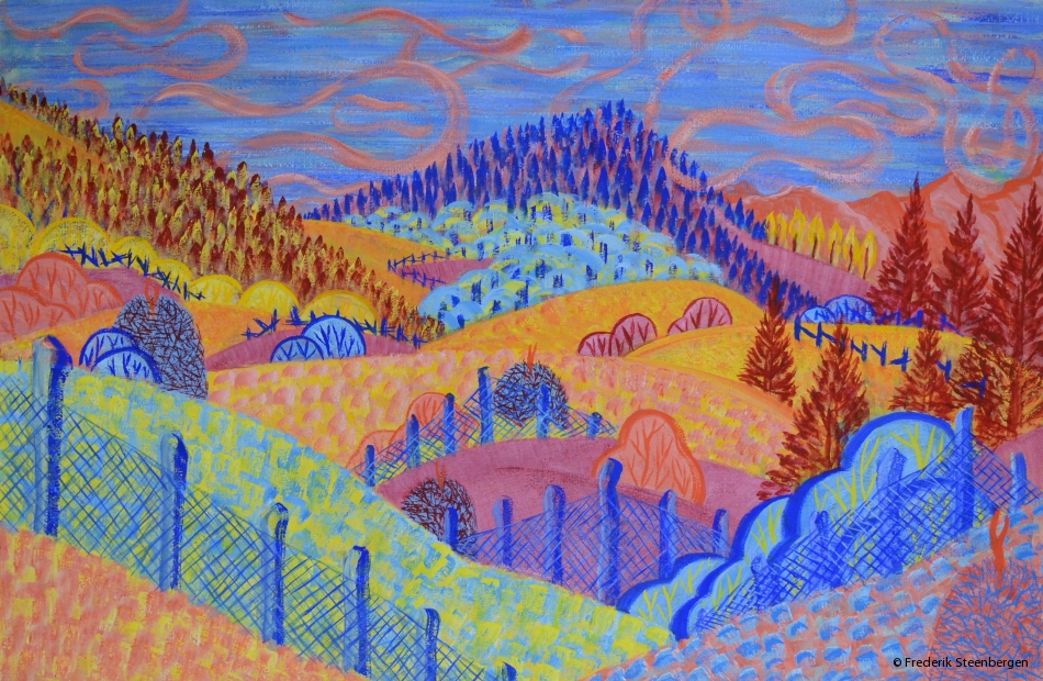  "  Grassgrop in vakhani  "    56x37 cm  *   tempera on paper -  2016