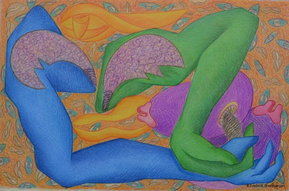 From the series ( " eternal circle " ) 62x42cm -  colour pencil  on paper - 2014