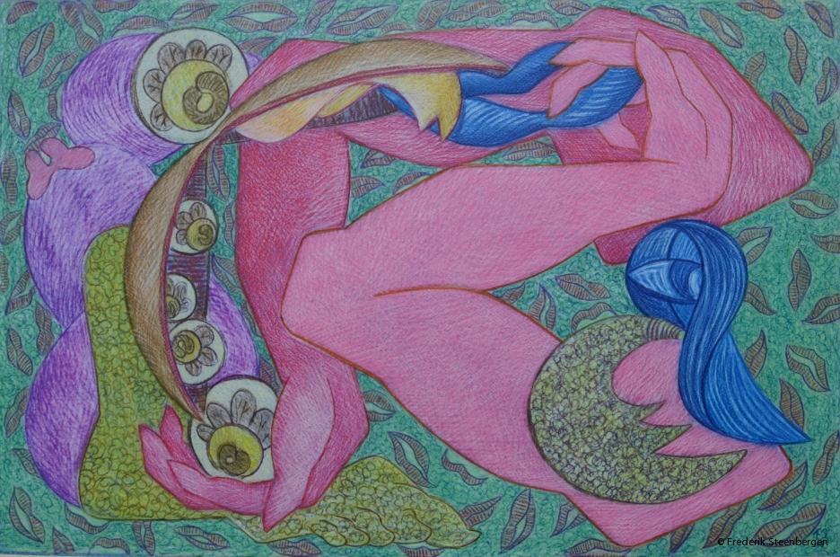 From the series ( " eternal circle " ) 62x42cm -  colour pencil  on paper - 2014