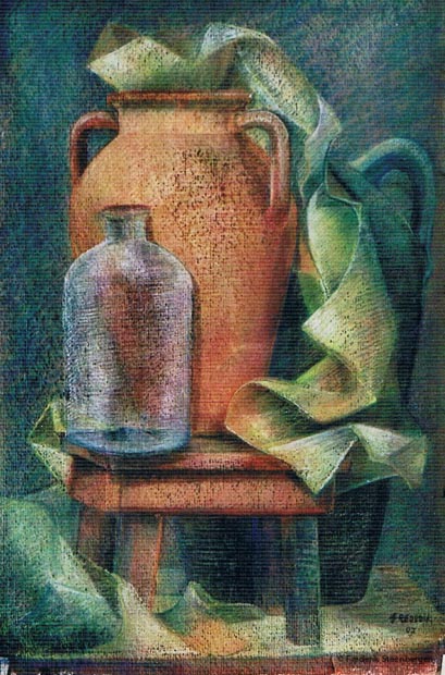  " Georgian wine vessel"   52x41cm soft-pastel  on carton  -  2008