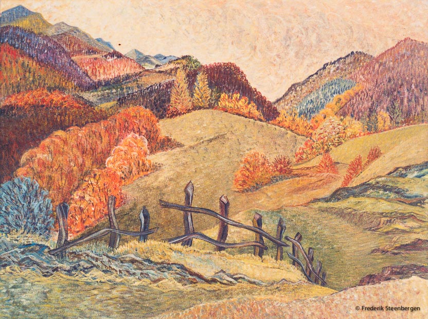 ( " Georgian nature in autumn " )    78x49cm tempera on paper -  2013