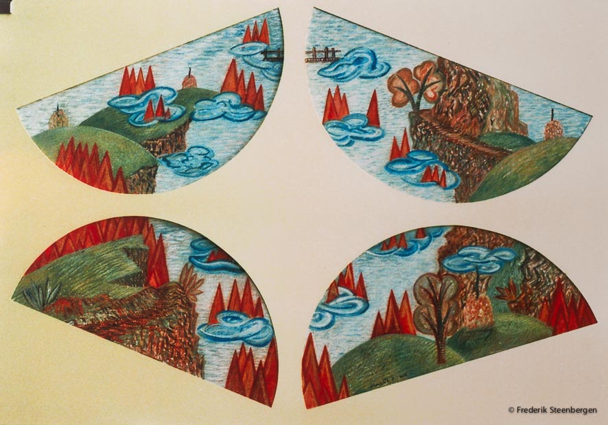 "The four pieces"    78x52cm gouache  on paper -   2010