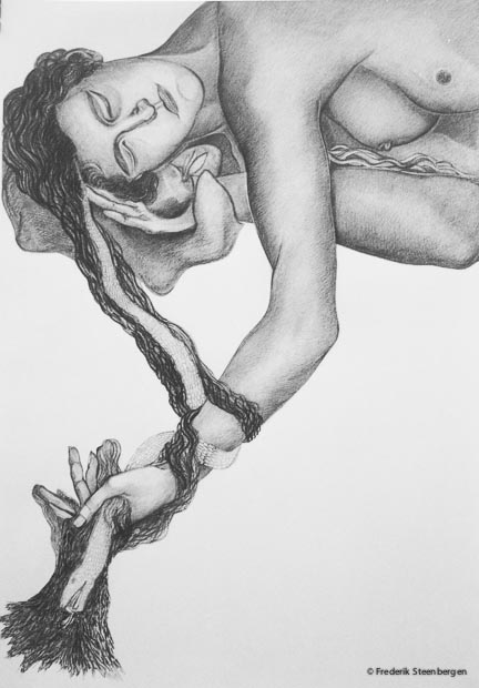 "Lilith"   100x70cm pencil, gum on paper -   2007