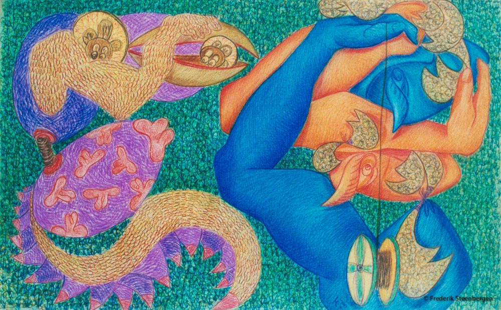 From the series: ( "Eternal circle" )    61x42cm -  coloured pencils  on paper - 2014