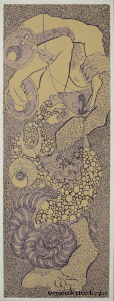 untitled    62x22cm    *     purpel drawing ink on Ingres paper 2011